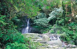 眉山の滝として登場する水神の滝の写真