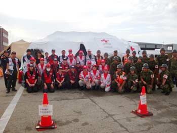 徳島県総合防災訓練参加者の写真