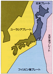 日本付近のプレート分布図