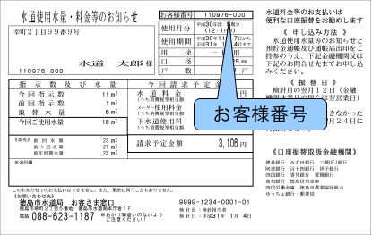 水道使用水量・料金等のお知らせ