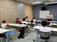 子ども連句・俳句教室の様子