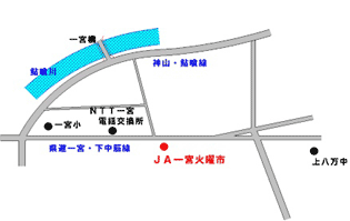 JA一宮火曜市の地図画像（外部サイト）