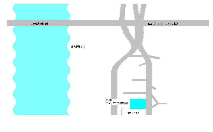 名東けんこう農園への簡易地図です。